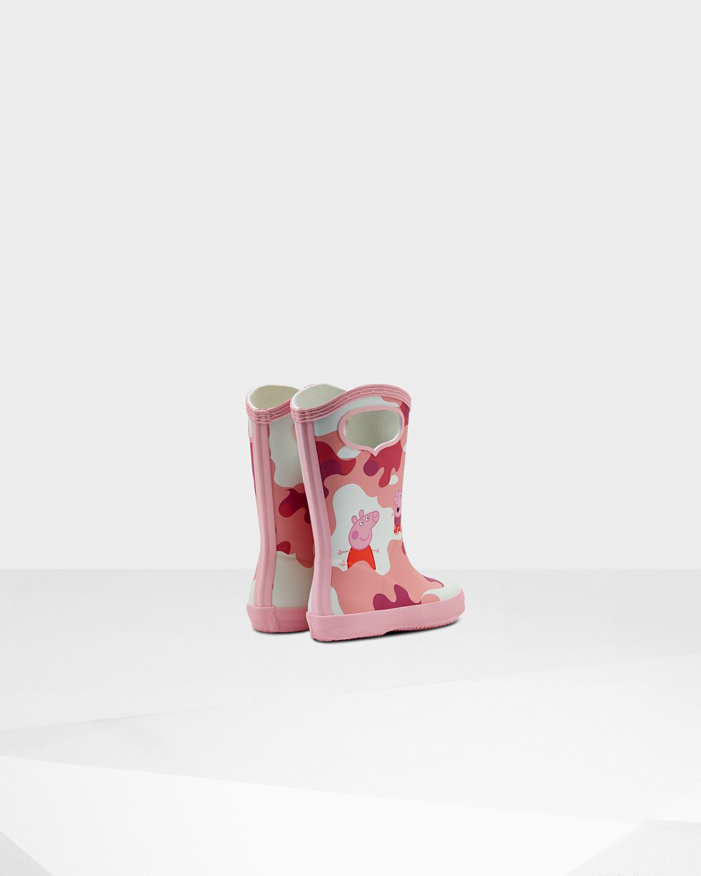 Kids Rain Boots - Hunter Original First Peppa Pig Grab Handle (79APGHLNV) - Pink